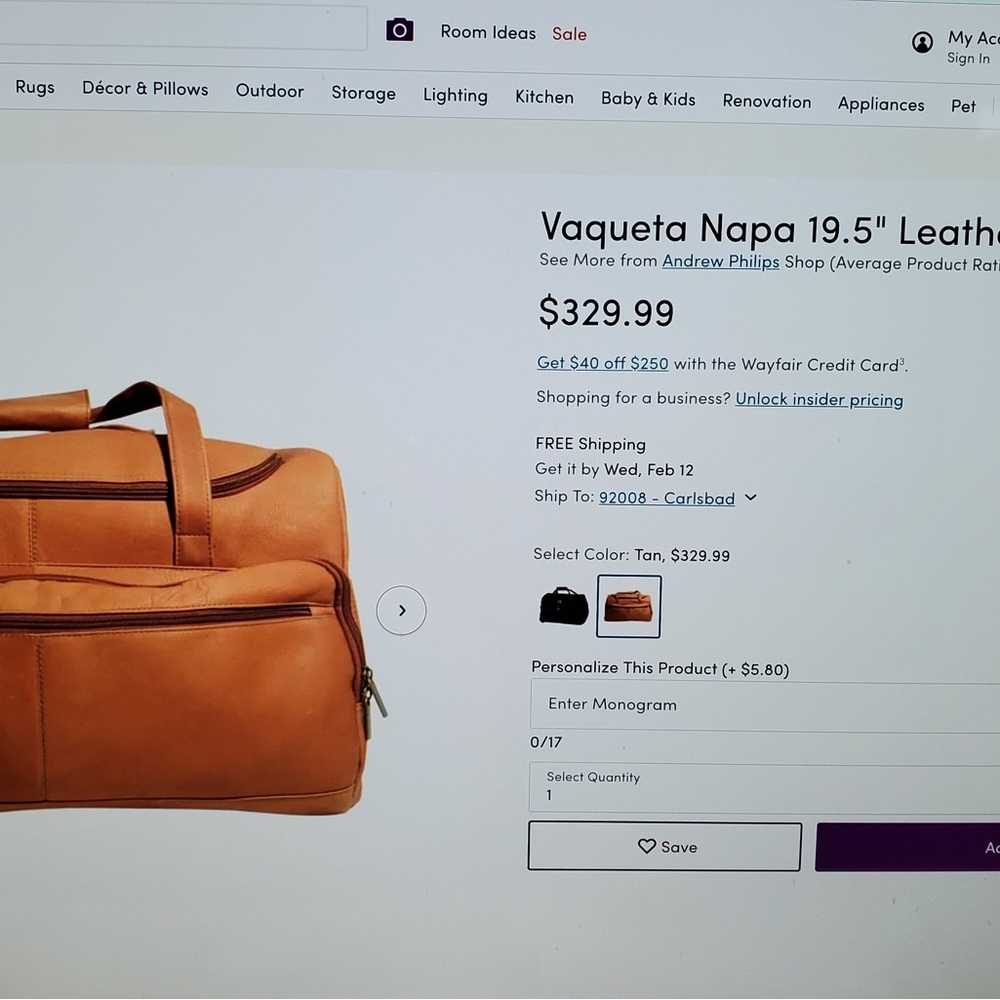 Andrew Phillips Napa Leather Bag
